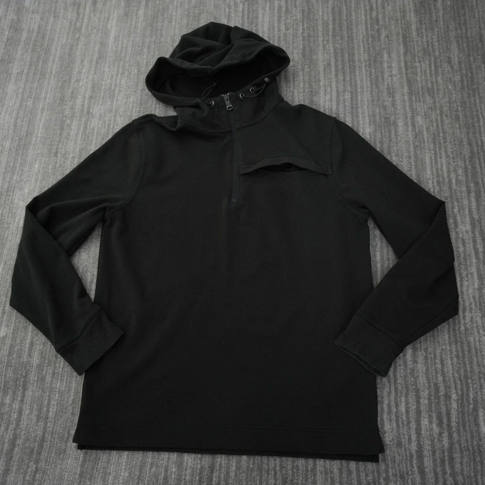 Banana Republic Hoodie Men Black Pullover Sweatshirt Pocket Moisture‎ Wicking M